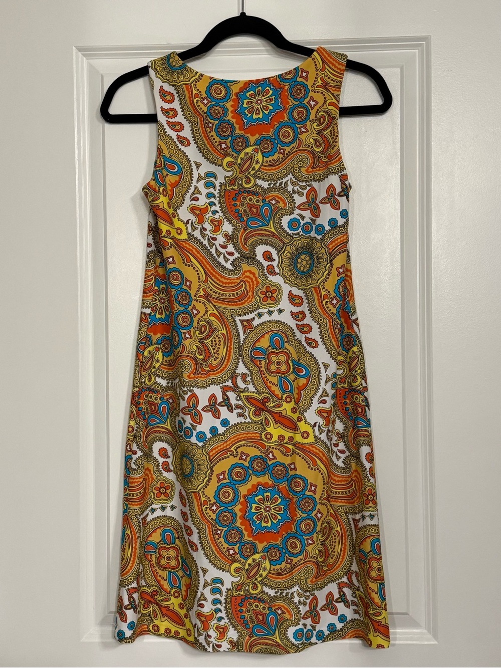 Jude Connally XS Colorful Paisley Medallion Sleeveless Shift Dress Made in USA - Picture 5 of 6